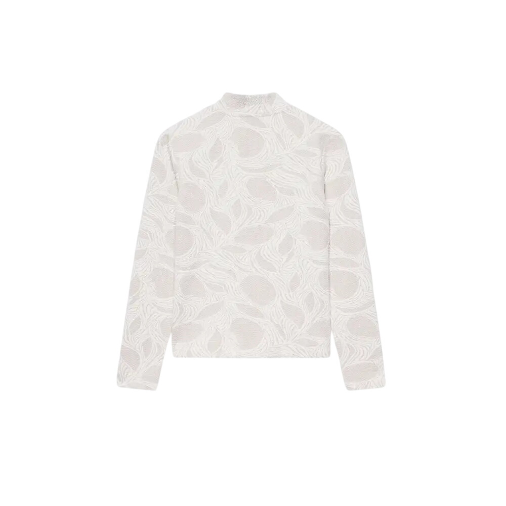 Mint Velvet Neutral Jacquard Long Sleeve Top